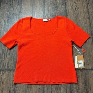 Cyrus Vibrant Orange Short Sleeve Top
